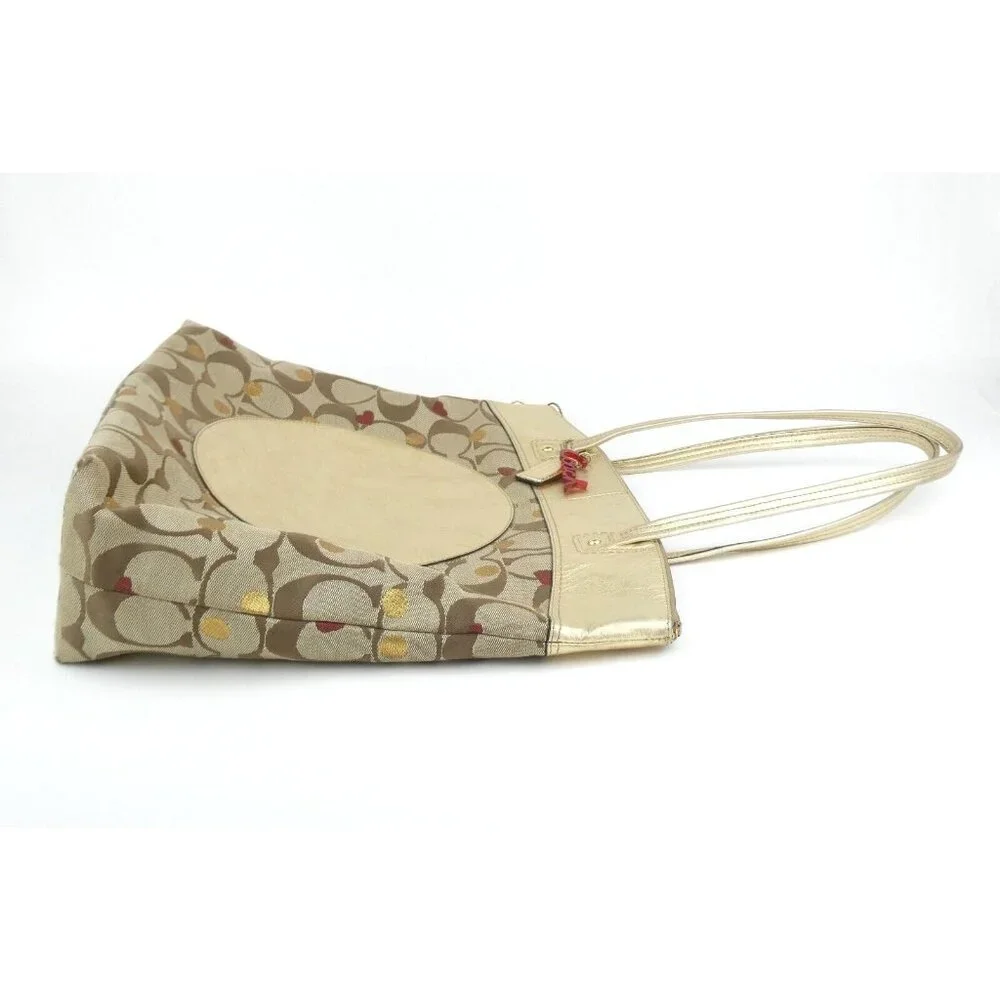 Coach Laura Signature Khaki Secret Admirer Tote F18870